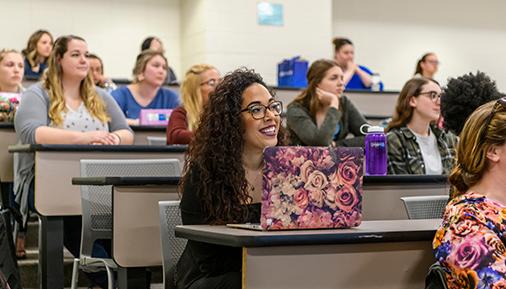 Students in college classroom