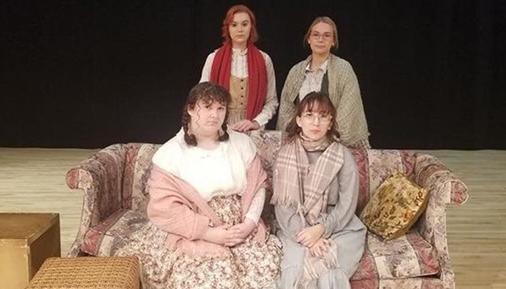 Students performing Little Women play in Theatre